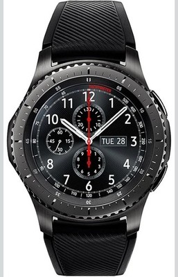 Samsung Gear S3 Frontier Black Smartwatch 46mm GPS Silicone Band Tizen OS