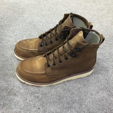 Brunt Marin Unlined Work Boots Mens Size 12 Brown Leather Moc Toe Soft Toe EH