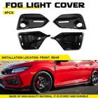 FOR HONDA 2016-21 CIVIC TYPE R FK8 FRONT &REAR BUMPER FOG LIGHT GARNISH COVER 4*