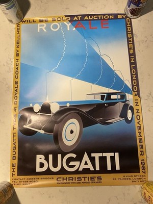 1989 Christie's Monaco FERRARI ALFA ROMEO MASERATI Car Auction Poster