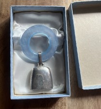 Vintage Sterling Silver Baby Rattle Teething Ring with original box. Great gift