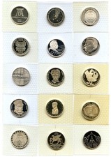 BRD 29 x 5 DM 1971 - 1986 original Spiegelglanz/PP gepr&auml;gt in Silber bis 1979