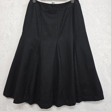 VTG Talbots Black 100 Wool Midi Skirt Womens Sz 8 Made In USA Pleated Imported