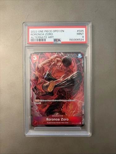 2022 ONE PIECE OP01-ROMANCE DAWN ALTERNATE ART #025 RORONOA ZORO PSA 9