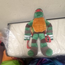 Nickelodeon Raphael Teenage Mutant Ninja Turtles Plush Backpack Red Shell Accent