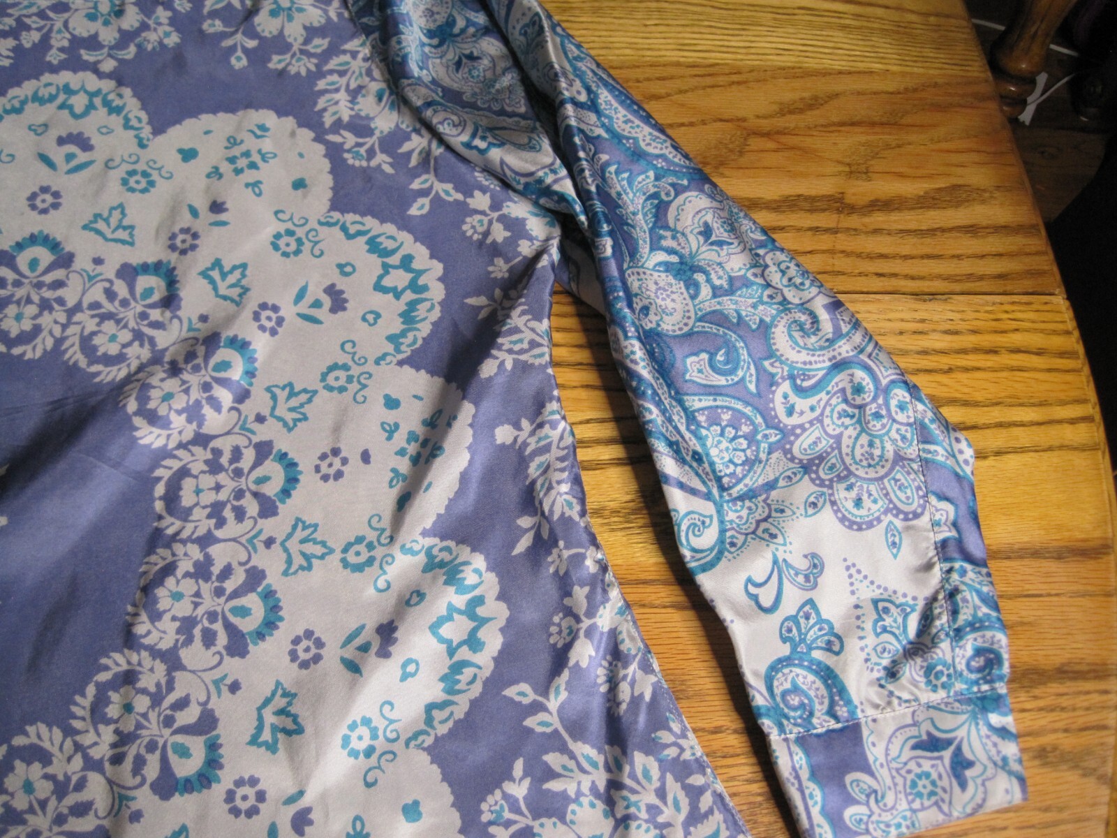 ColdWater Creek Paisley Shirt 100% Silk Floral Bu… - image 13