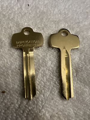 Lot Of 2 New Jet 1A1A1-NS Key Blank Fits Best A Keyway A1114A Uncut Silver Line