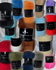 SMALL THROW SOLID SOFT BED BLANKET MICRO-PLUSH COMFORT FLEECE SUPER WARM 