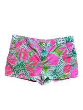 Lilly Pulitzer Girls Callahan Sz 14 Shorts Pink And Green Palm Beach Preppy