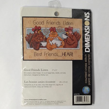 Dimensions Cross Stitch Kit Good Friends Listen 65079 NOS 2008 Sealed 7" X 5"
