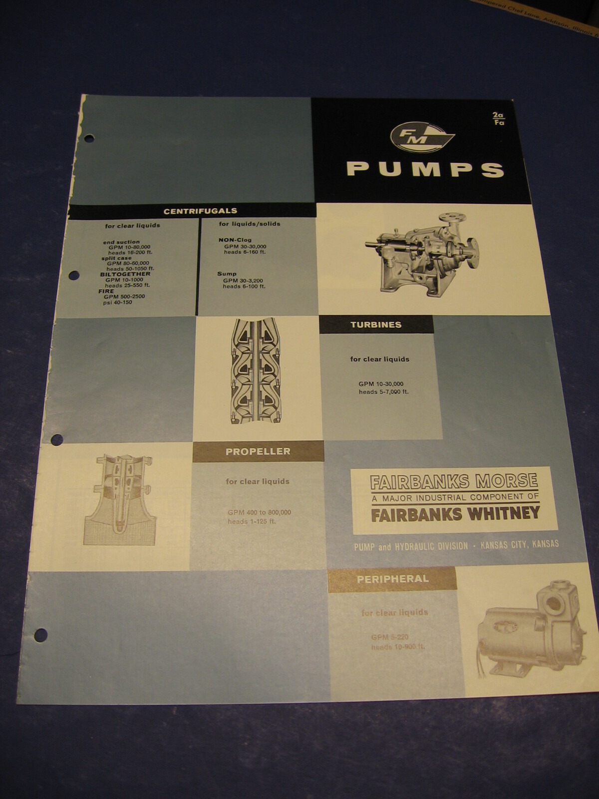 Fairbanks-Morse Pumps 1964 Catalog Asbestos History Fairbanks Whitney | eBay
