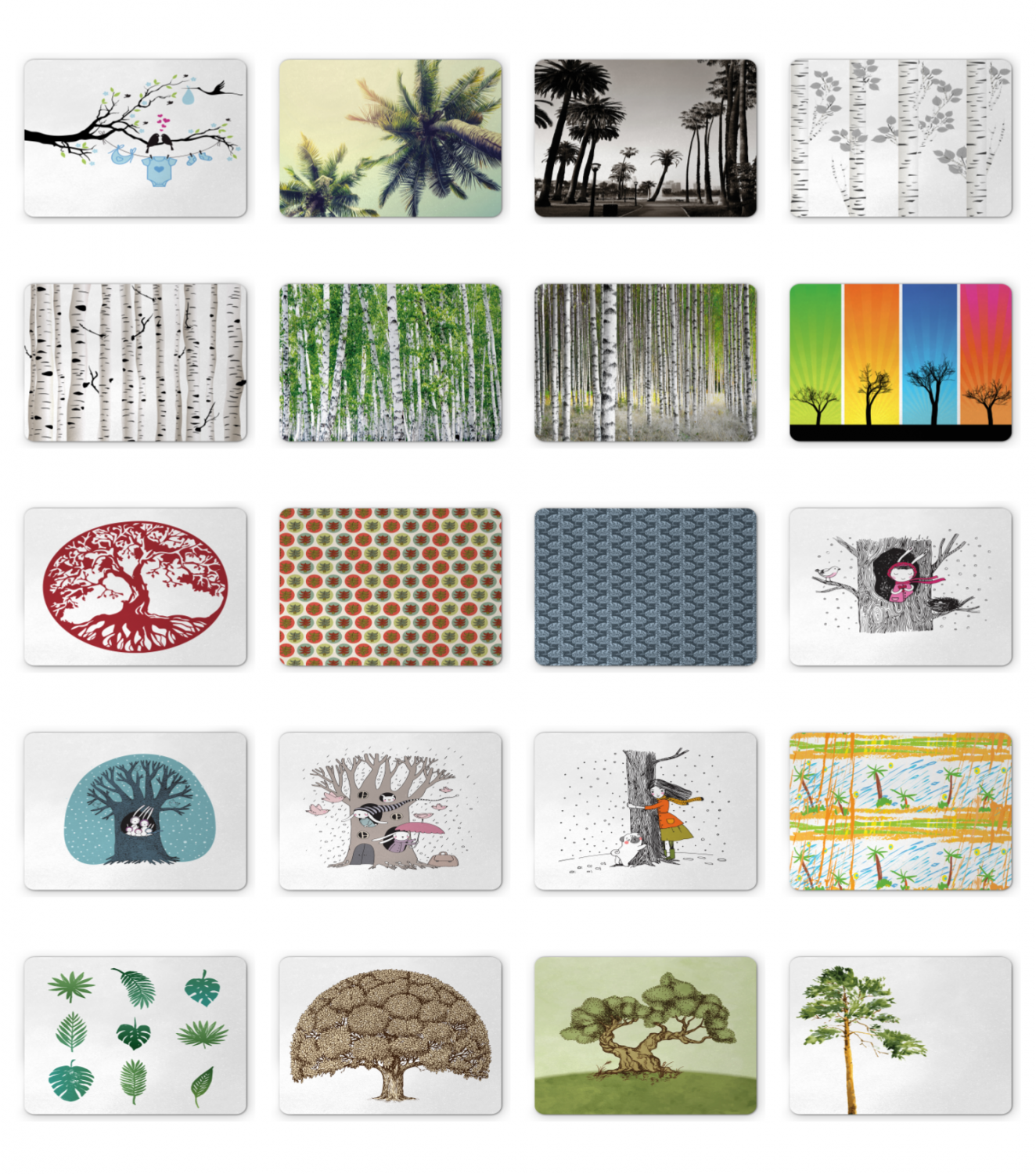 Ambesonne Tree Scene Mousepad Rectangle Non-Slip Rubber