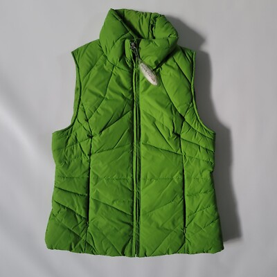 Kenneth Cole Reaction Women's Lime Green Quilted Down Feather Puffer Vest S