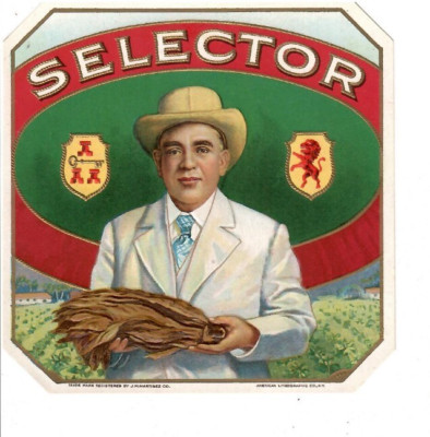 Nice Old Unused Cigar Box Label, Estate Find Selector Old Tobacco Label