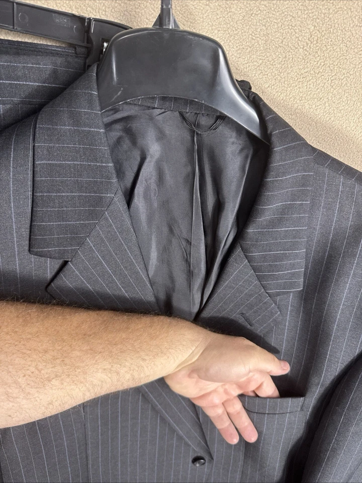 Terno JT Vinson Co 2 peças Lanificio F.Lli Cerruti lã masculino 48L 40x30 fino personalizado - Imagem 2 de 4