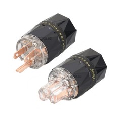 VIBORG 99.99 Pure Red Copper US Male / IEC Female Power Plug Connector HiFi 503