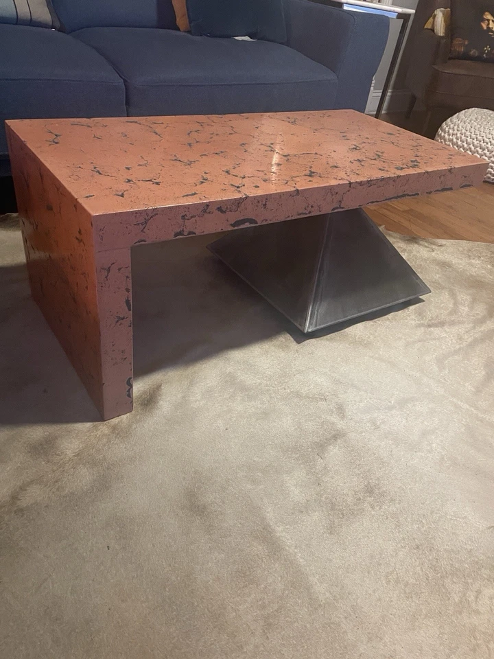 Modern Concrete And Steel Coffee Table - Image 2 of 4