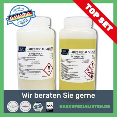TOP PU Giessharz Polyurethan PUR Resin 4min 1:1 Modellbau - Größe: 2kg (1kg+1kg)