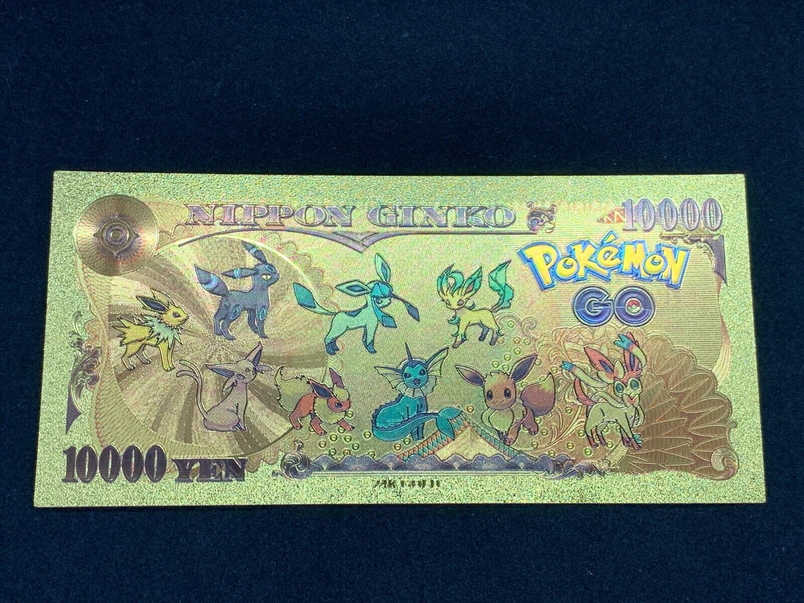 24k Gold Plated Espeon Eevee Pokemon Banknote for Sale in