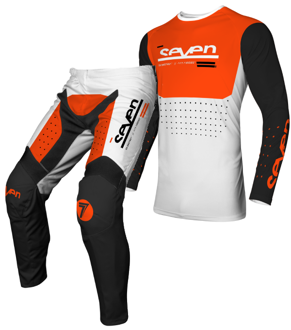 NEW 2024 SEVEN RACE KIT SUIT VOX APERTURE WHITE ORANGE MX