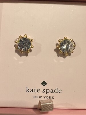 KATE SPADE FLYING COLORS CLEAR/GOLD BEZELED GLASS