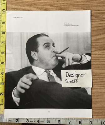 Cubby Broccoli 1965 Smoking Head Shot Scene Book Photograph