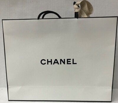 Authentic Chanel bag with tissue paper & gold lace Empty Gift bag container