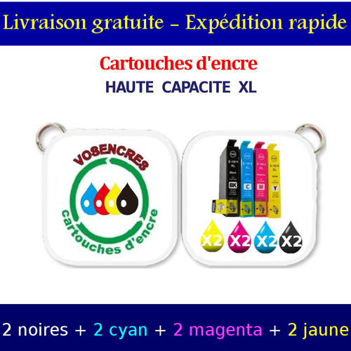 Lot De 10 Cartouches D'encre Génériques Pour Imprimante Epson XP-302 - Cyan, Neuf