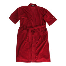 vtg 80s Pierre Cardin Belted Bath Robe Kimono Sleeve Pockets Men's Dark Red