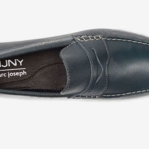 MJNY by Marc Joseph Men's Nebraska Leather Loafer in Navy Size 7 Casual Shoes - Picture 2 of 14
