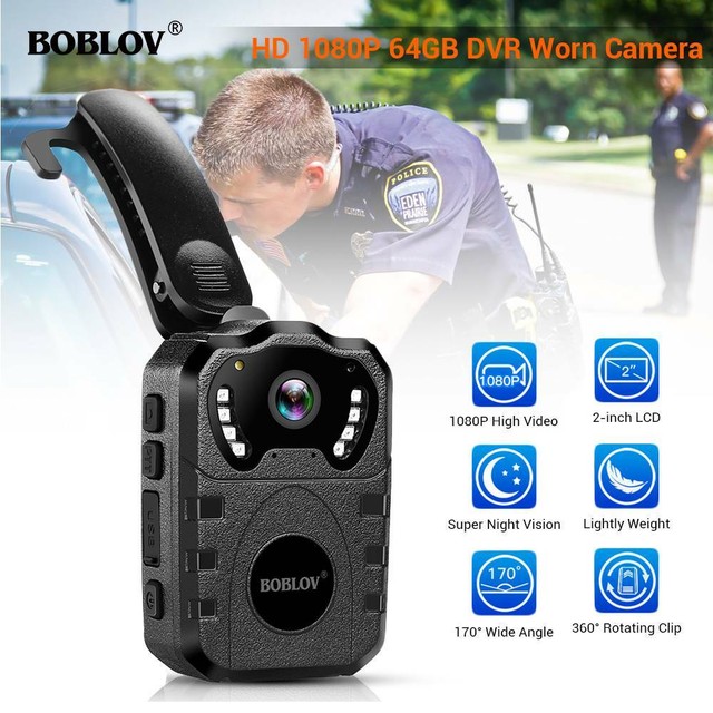 BOBLOV 1080P Police Body Camera Night Vision Law Enforcement 170°Wide