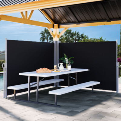 Retractable Patio Double Side Awning,Folding Fence Patio Screen Outdoor Screen