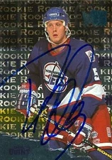 Deron Quint autographed Hockey Card (Winnipeg Jets) 1996 Fleer Metal #188