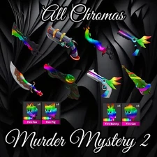 Murder Mystery 2 MM2 All Chromas and Godlies - In Game Items - Quick and Cheap!!