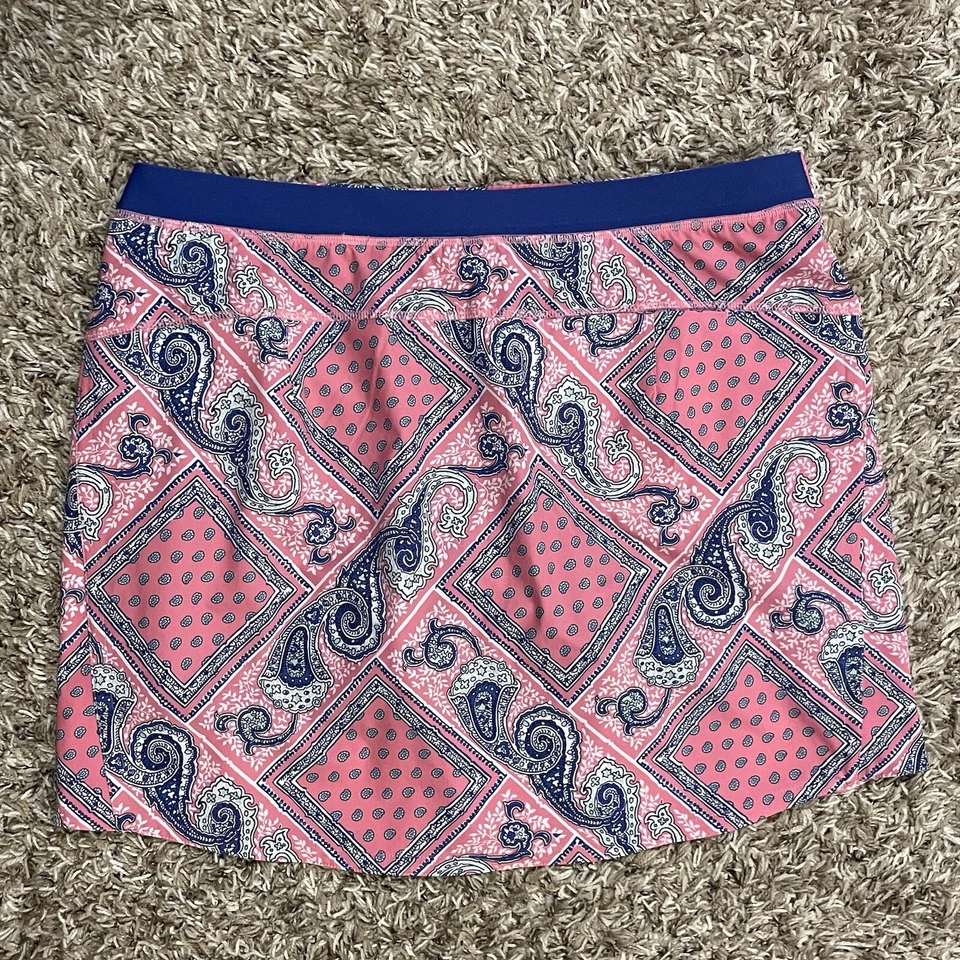 Falda corta RLX Ralph Lauren para mujer L rosa azul cachemira bolsillos 34x17 Foto 2 de 4