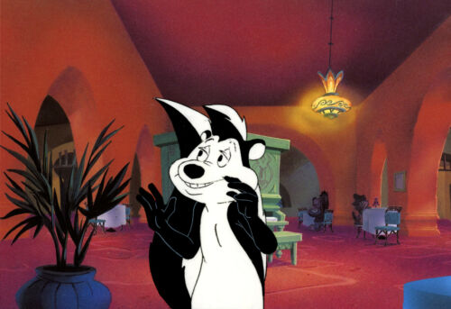 WB-Looney Tunes Pepe Le Pew Original Production Cel with Matching Drawing - Picture 1 of 2