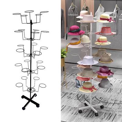Retail Hat Display Rack Freestanding 360° Rotating Hat Rack Hat Display ...