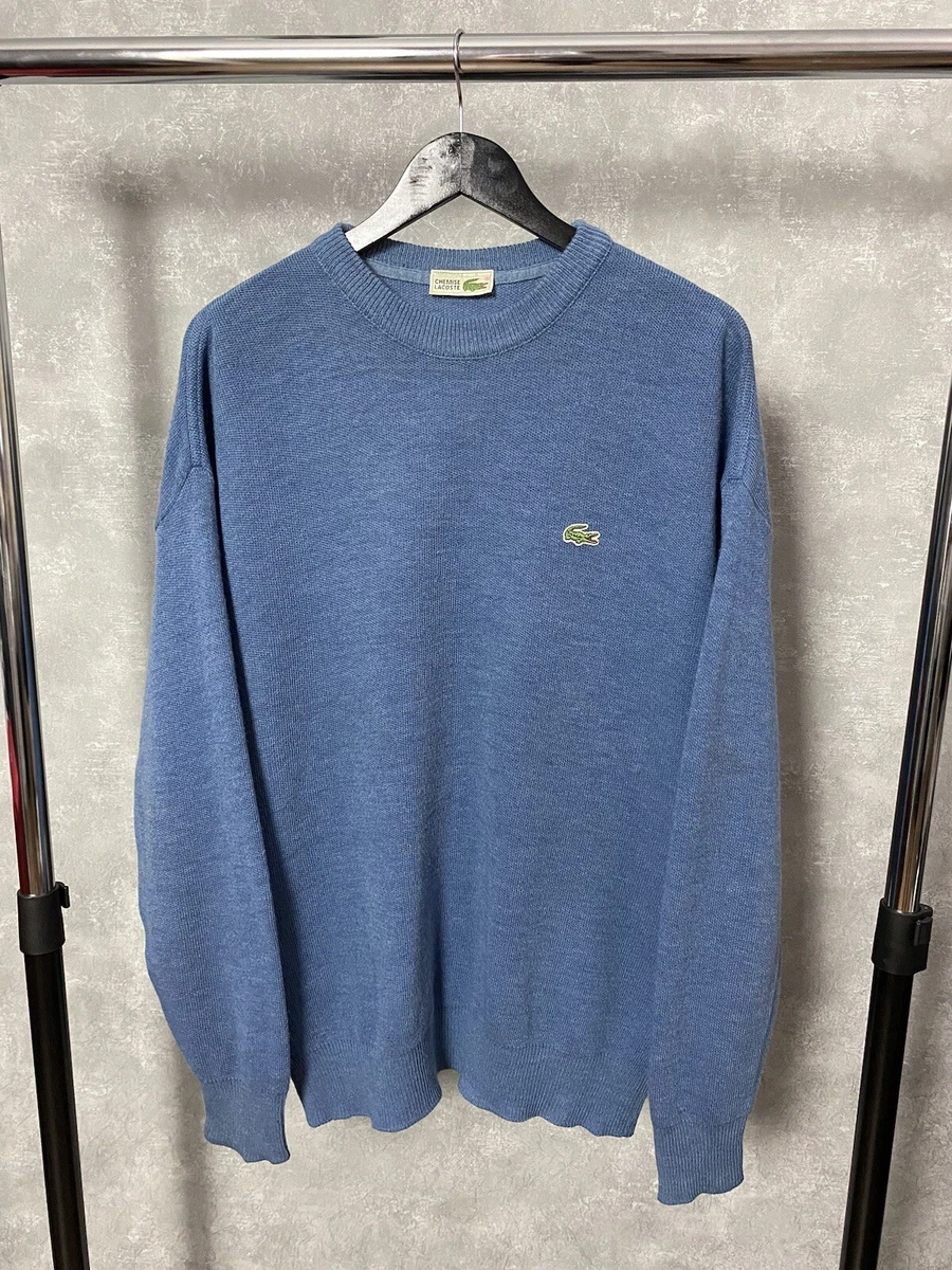 Lacoste Chemise Vintage Made in France Blue Knit Sweater Size L