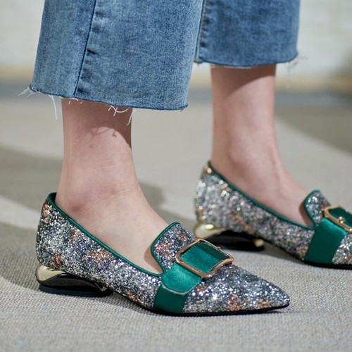 sequin slip on shoes