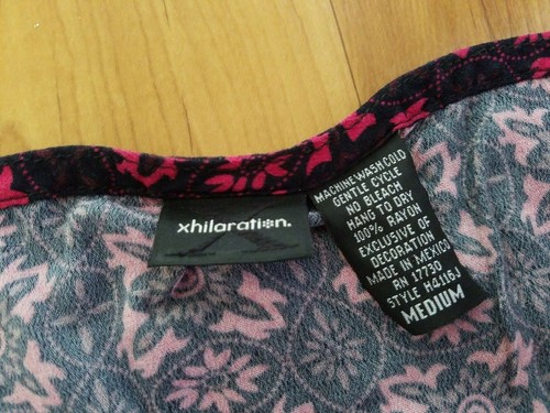 Xhilaration - Womens Sz M Red Geo Floral A-line Skirt w Lace Bottom Hem - Picture 6 of 7