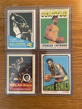 Spencer Haywood Sonics Lot (4) w/ 1971 Topps Rookie #20 1972 1973 HOF EX BV$180