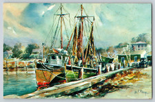 Postcard Seascape Watercolor by James Murray Unposted Chrome