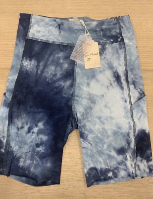Hem & Thread Tie Dye Blue Biker Shorts Size L BNWT