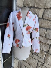 Women s Floral Jacquard Blazer Jacket Sz Small