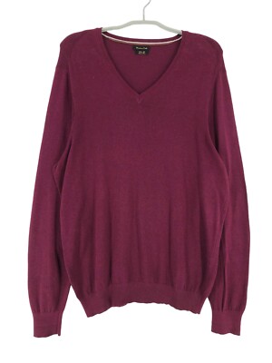 MASSIMO DUTTI V-Neck Cotton Silk Jumper Pullover Sweater Men