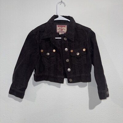 True Religion Size XSmall Jimmy Cropped Grey Corduroy Jacket