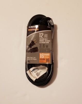 HUSKY 384474 Indoor/Outdoor Extension Cord 12 ft. 16 gauge13 Amps 125 V Polarize