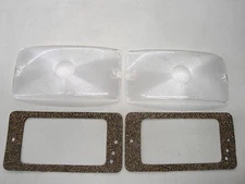 59 60 61 62 63 64 FORD TRUCK F100 CLEAR PARK LIGHT LENS SET W/ GASKETS  NEW *