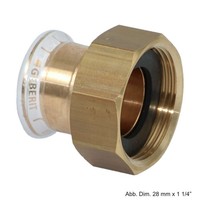 "Geberit Mapress Rotguss Anschlussverschraubung, Flachdichtend, 15Mm X 3/4\""