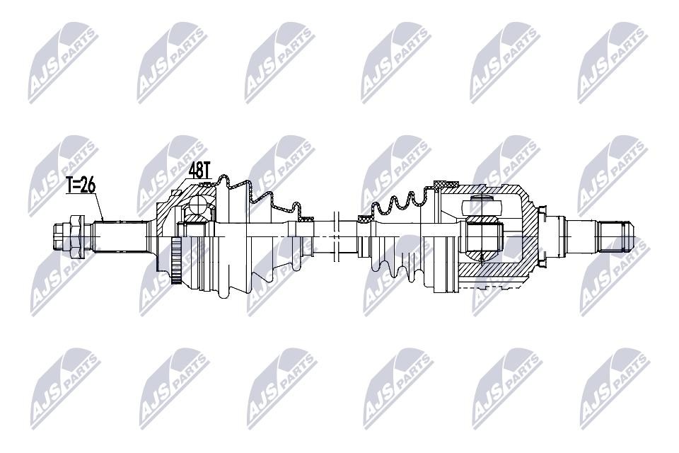 NTY Drive Shaft NPW-TY-191 For Toyota Front Left Axle 638 mm